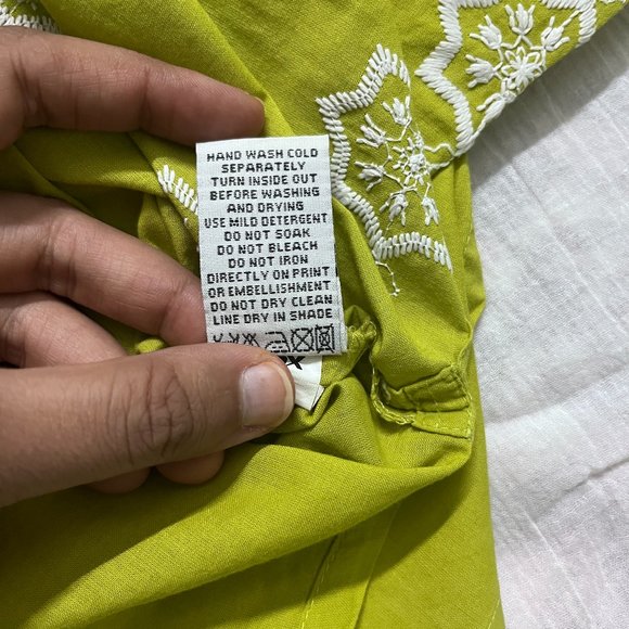 Lime Green Embroidered Cotton Kurta from Max - Picture 6 of 9
